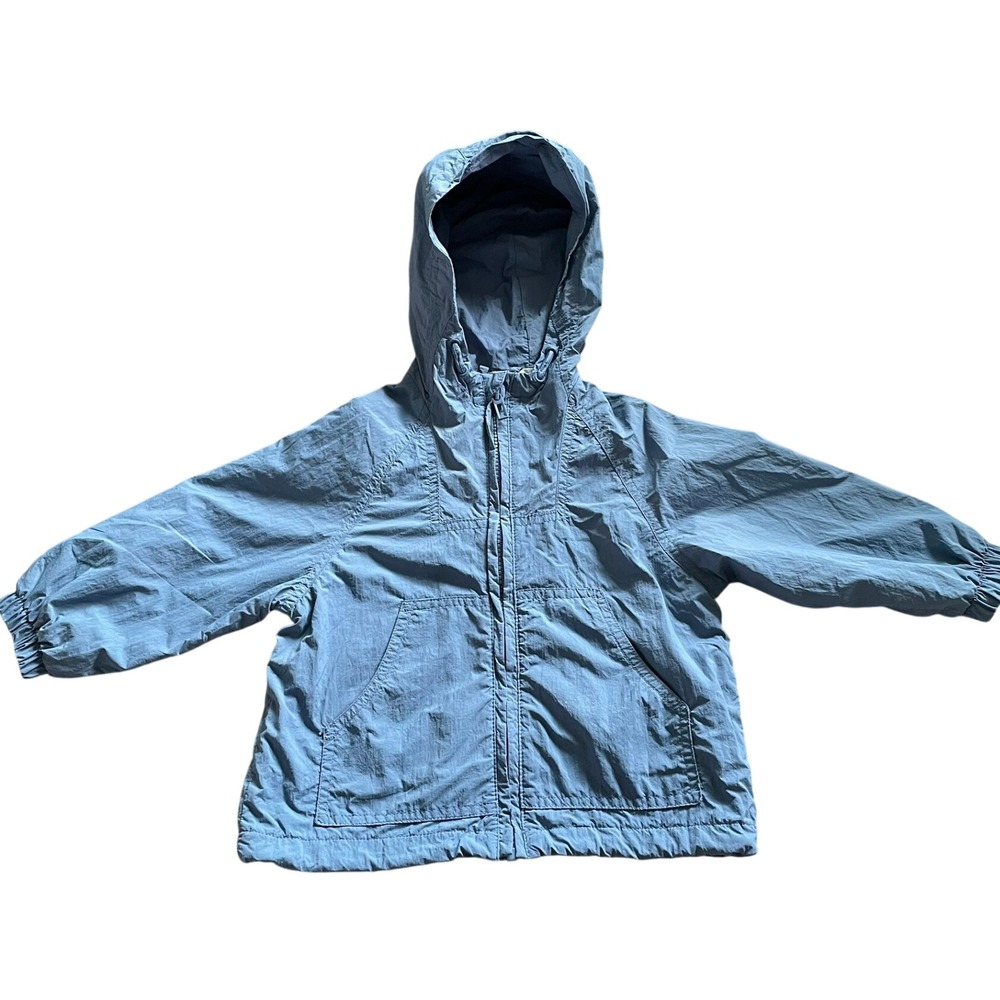 Zara Windbreaker Jacket Blue Hooded Zip Up Kids 12-18 Months Gorpcore
